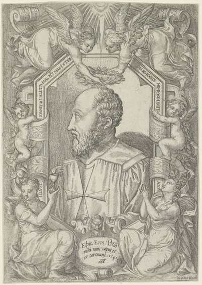 Retrato de Jean Parisot de La Valette, Gran Maestre de la Orden de Malta de Marco dell