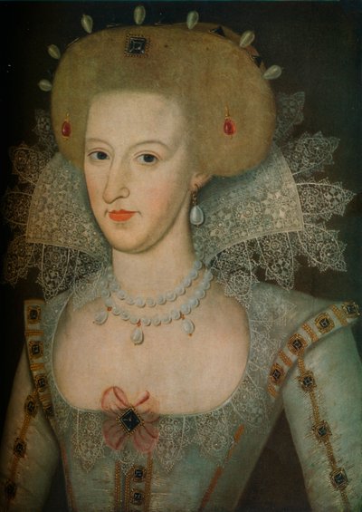 Ana de Dinamarca 1574-1619, reina consorte del Rey Jacobo I, siglo XVII de Marcus Garret Gheeraerts the Younger