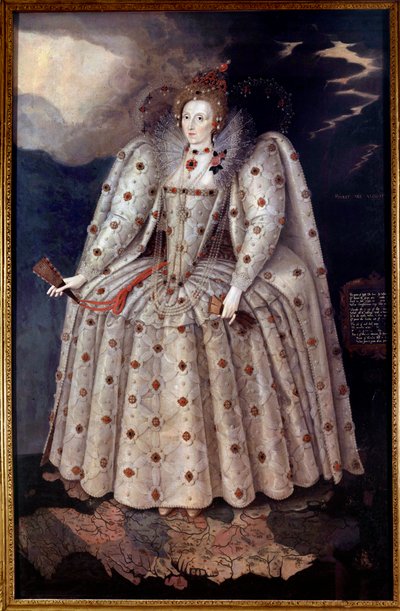 Retrato de pie de la reina Isabel I de Inglaterra pintado por Marcus Gheeraerts (Gerards o Geerards) el Joven (1561-1635) alrededor de 1592 de Marcus Gheeraerts