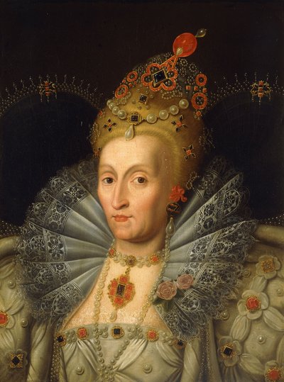 Retrato de la Reina Isabel I, busto de Marcus Gheeraerts