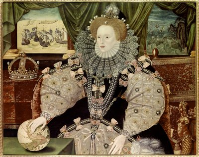 Retrato de la reina Isabel I de Inglaterra, conocido como el retrato de la Armada, c.1588 (óleo sobre tabla) de Marcus Gheeraerts