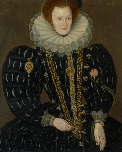 Una mujer llamada Lady Elizabeth Knightley de Marcus Gheeraerts the Younger