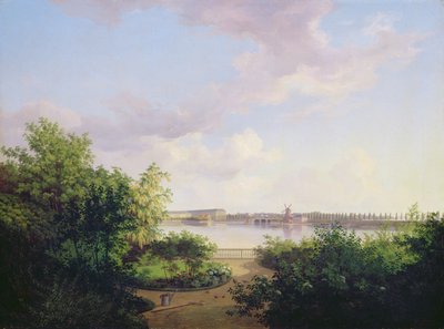El jardín de Johannes Amsinck en el Binnenalster, 1837 de Marcus Johann Haeselich