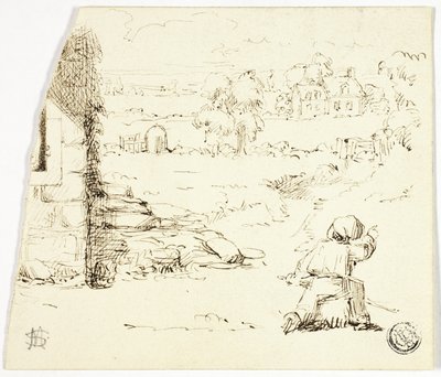 Paisaje con Niño en Primer Plano de Marcus Stone