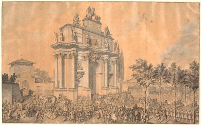 Arco de triunfo para Francisco III de Lorena y María Teresa en su entrada a Florencia 1739 de Marcus Tuscher