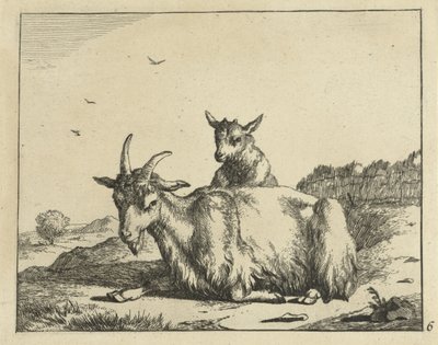 Chivo tumbado con cordero Cabras y dólares (título de la serie) de Marcus de Bye