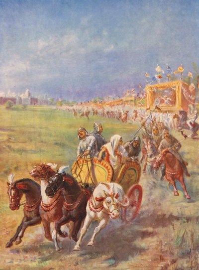 Un punto de inflexión en la historia de la India (litografía en color) de Margaret (after) Dovaston