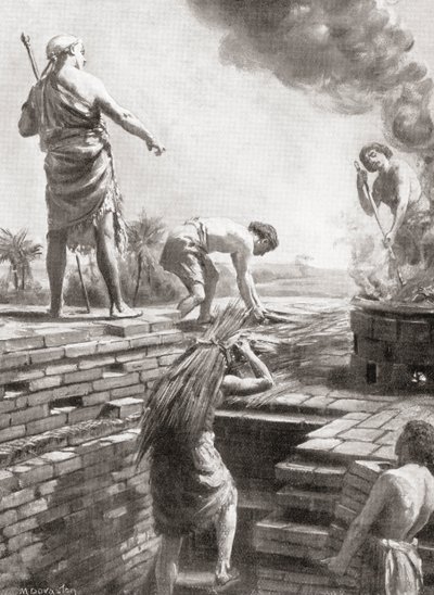 La construcción de un zigurat, las enormes torres piramidales de los templos que se construyeron por primera vez en las ciudades-estado sumerias, de Hutchinson