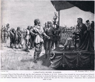Caractacus before Claudius, ilustración de "Hutchinson