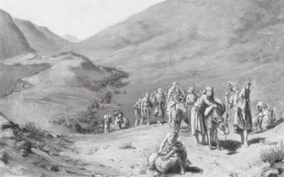 Migración de las tribus sumerias (litografía) de Margaret (after) Dovaston