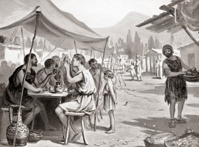 Una de las leyes de Licurgo, el reformador espartano, era que nadie debía comer en casa o en privado, de Hutchinson