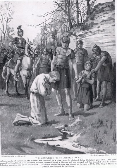 El martirio de San Albán, ilustración de "Hutchinson