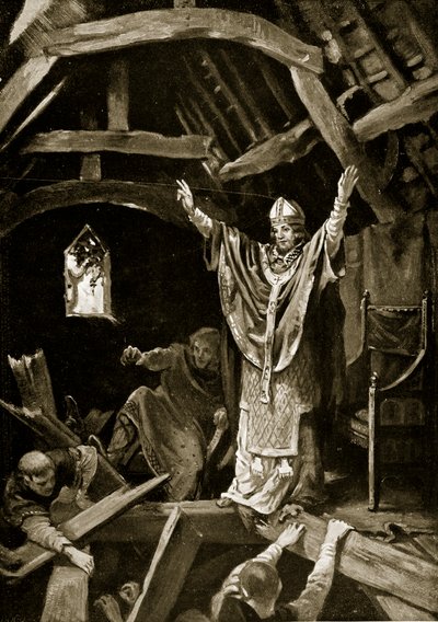 Derrumbe del suelo en Calne, 978, ilustración de "Hutchinson