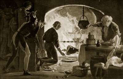 Lambert Simnel en la cocina, ilustración de "Hutchinson