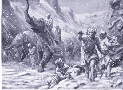 Primer éxito de Mahmud de Ghazni 1000 d.C. (litografía) de Margaret Dovaston