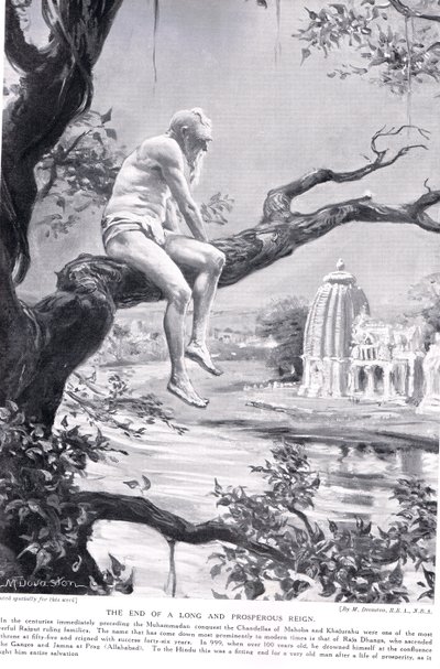 The End of a Long and Prosperous Reign, ilustración de "Hutchinsons History of the Nations", c.1910 (litografía) de Margaret Dovaston