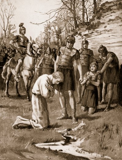El martirio de San Albán, c.303, ilustración de "Hutchinson