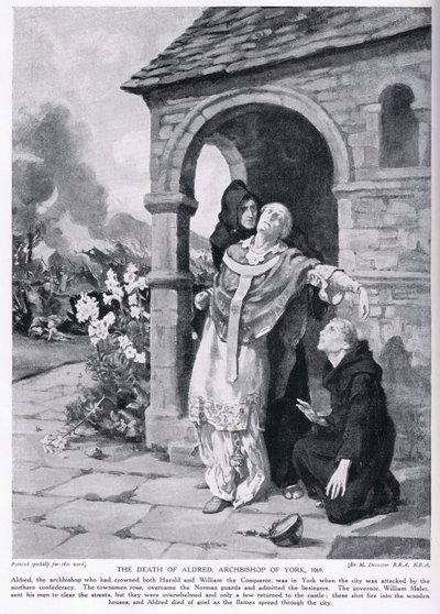 La muerte de Aldred, arzobispo de York AD1069 de Margaret Dovaston