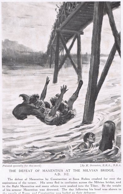 Derrota de Majencio en el Puente Milvio 312 d.C. de Margaret Dovaston