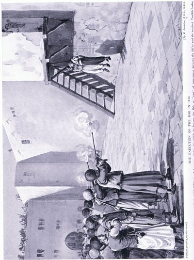 La ejecución del Báb en 1850 d.C. (litografía) de Margaret Dovaston