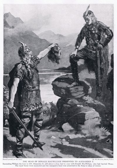 La cabeza de Donald MacWilliam presentada a Alejandro II 1214 d.C. de Margaret Dovaston