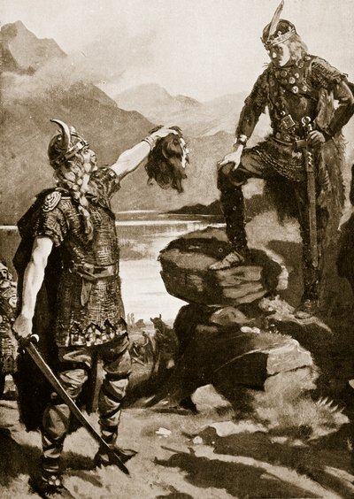 La cabeza de Donald Macwilliam presentada a Alejandro II, ilustración de "Hutchinson