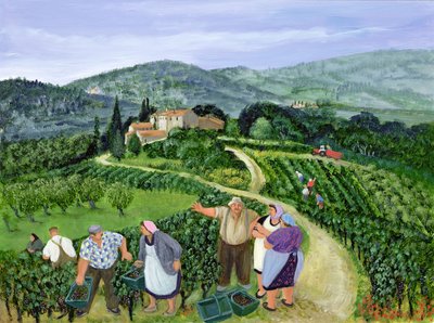 Chianti Classico, Villa Trasqua (óleo sobre lienzo) de Margaret Loxton