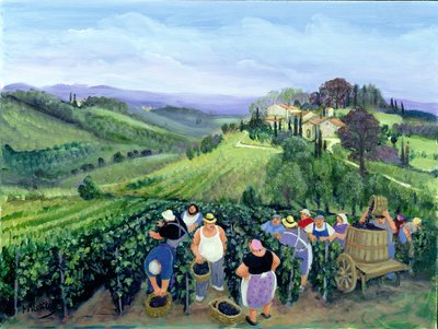 Paisaje del Chianti (óleo sobre lienzo) de Margaret Loxton