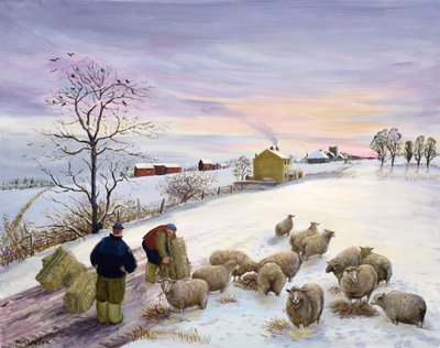 Alimentar a las ovejas en invierno de Margaret Loxton