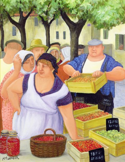 Market Place (óleo sobre lienzo) de Margaret Loxton