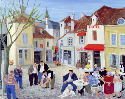 El juego, Borgoña (óleo sobre lienzo) de Margaret Loxton