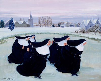 Invierno en el convento (gouache sobre papel) de Margaret Loxton