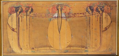 Reina de Mayo, Boceto para Panel para Ingram Street Tearooms, c.1900 de Margaret Macdonald