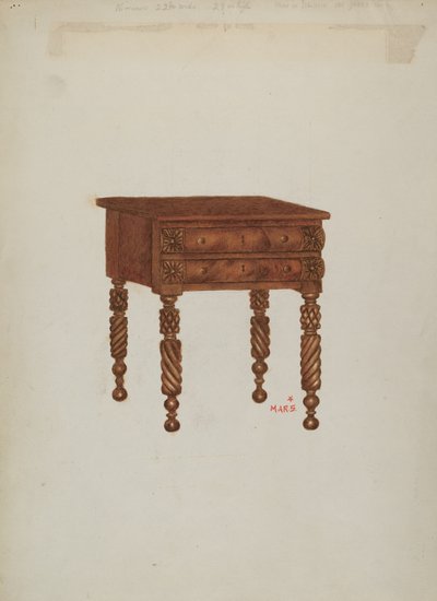 Soporte de Caoba con Dos Cajones de Margaret Stottlemeyer