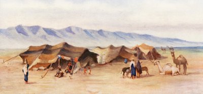 Campamento árabe entre Homs y Palmira (litografía en color) de Margaret Thomas