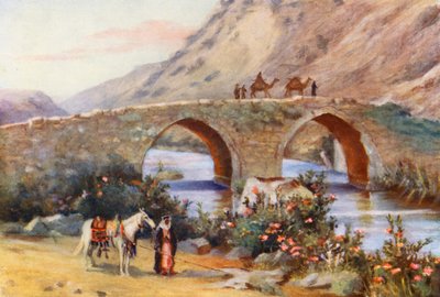 Puente sobre la Letanía, Jisr el Kardeli (litografía en color) de Margaret Thomas