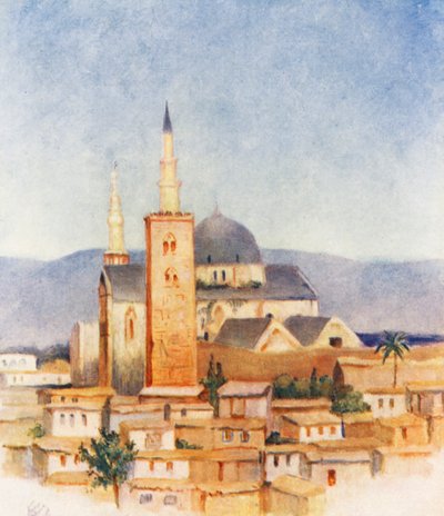 Gran Mezquita de Damasco (litografía en color) de Margaret Thomas