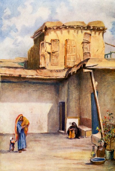 Casa de Ananías, Damasco (litografía en color) de Margaret Thomas