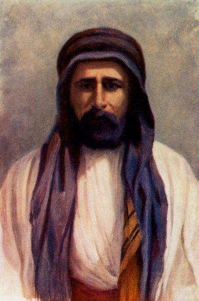 Mohammed Abdullah, jeque de Palmira (litografía en color) de Margaret Thomas