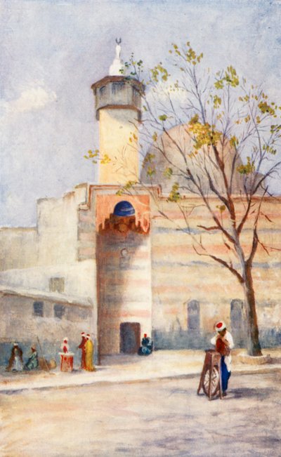 Mezquita de la Santa Bandera, Damasco (litografía en color) de Margaret Thomas