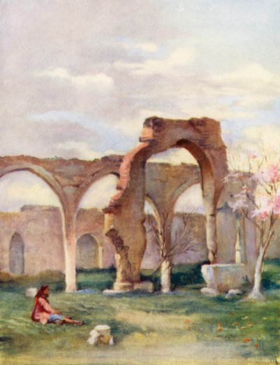 Sitio de la casa de Naamán el Sirio, Damasco (litografía en color) de Margaret Thomas