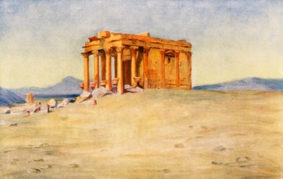 Templo de la Madre del Rey, Palmira (litografía en color) de Margaret Thomas