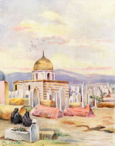 Tumba de Sitti Fatmeh, hija de Mahoma, Meidan, Damasco (litografía en color) de Margaret Thomas