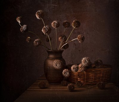 Flores secas con un toque terroso de Margareth Perfoncio