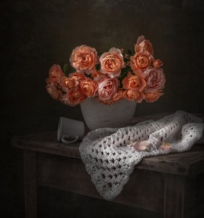 Ramo de rosas melocotón de Margareth Perfoncio