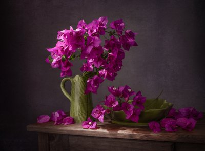 Naturaleza muerta con buganvillas de colores vivos de Margareth Perfoncio