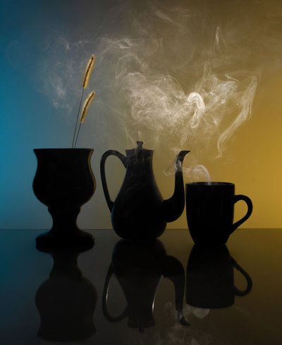 Naturaleza muerta con té caliente de Margareth Perfoncio