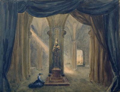 Escenografía de "El convidado de piedra", de Alexander Dargomyzhsky de Margarita Genrichovna Genke Shifrina