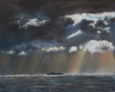 Borrasca en el mar, 2022 (pastel) de Margo Starkey