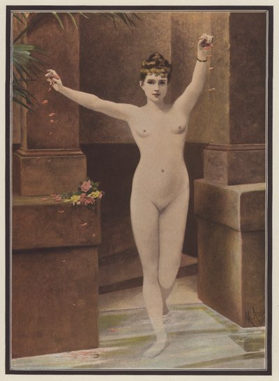 En el baño (litografía en color) de Marguerite Arosa
